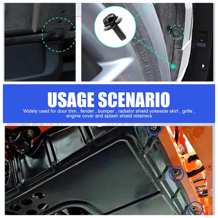 35PCS Auto Parts Screws Fender Bumper Fasteners Anti Rust Corrosion Resistant