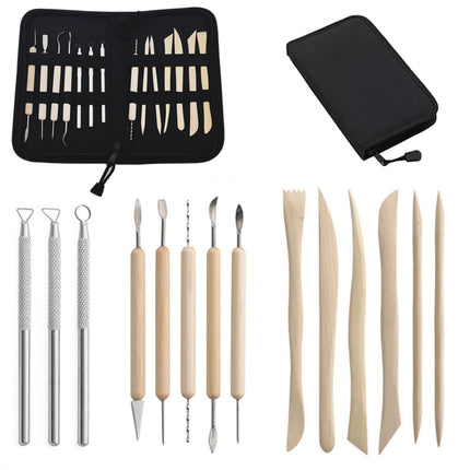 14PCS Clay Sculpting Tool Set Pottery Ceramic Art Carving DIY Wood Handle