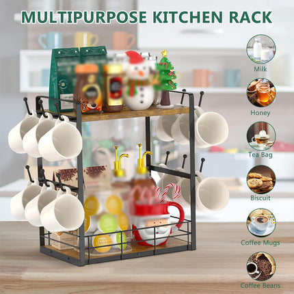 Multi-Functional Home Desktop Spice Storage Rack Kitchen Organizer Space-Saving