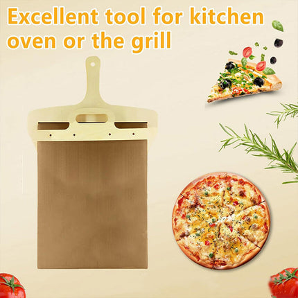 Wooden Pizza Sliding Tray With Handle Household Baking Chopping Board Spatula