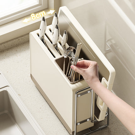 Draining Countertop Knife Cutlery Storage Rack for Kitchen Utensils Space Saving