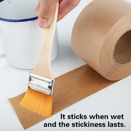 3 Rolls Wet Strength Kraft Paper Tape Easy to Tear Writeable