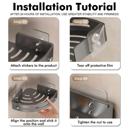 Three-layer Bathroom Triangular Shelf Basic Model Hole-free Storage Towel Rack