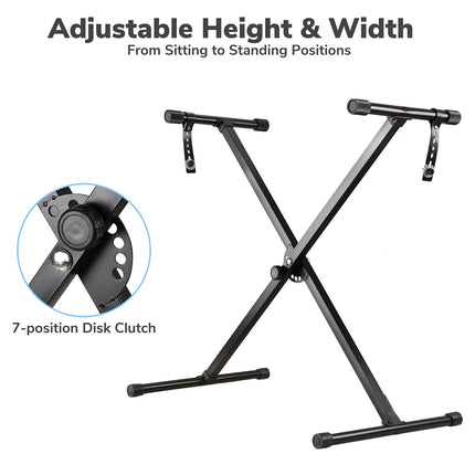 X-type Electronic Keyboard Stand Adjustable Height for Piano Keyboard Studio