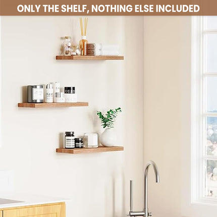 3 PCS Wooden Wall Shelf Single Board Wall Mounted Home Decor Living Room Bedroom
