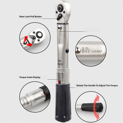 Bike Hand 1/4 Inch Torque Wrench Set 2 to 24Nm