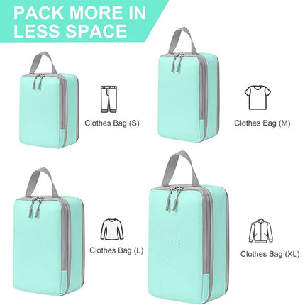 4PCS Storage Compression Bags Luggage Travel Packing Cubes Organiser Suitcases