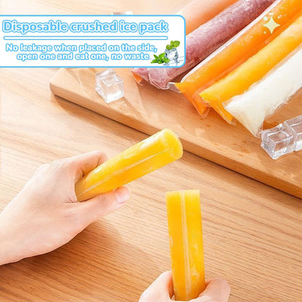100pcs Disposable Ice Popsicle Bags Clear Plastic Freezer Pop Bags for DIY Snack