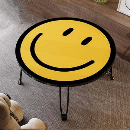 Foldable Small Table with Smiley Face Pattern Childrens Study Desk Play Table