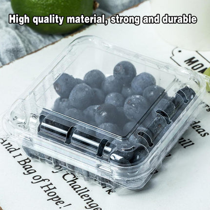 100pcs Transparent Plastic Fruit Box with Tape Cover Storage Packaging for Fruit