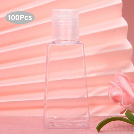 Trapezoidal Plastic Bottles 100PCS 30ML 60ML Clear Refillable Travel Cosmetic Jar
