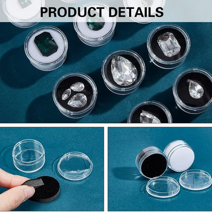 Rotary Cover Transparent Bare Stone Box Jewel Ring Face Diamond Storage Case