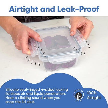 24PCS Kitchen Fridge Food Storage Containers Food Safe 60-1000ml Clear Stackable