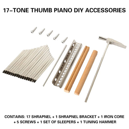 17-Tone Keyboard Set with Soundboard and Tuning Hammer for Musical Instrument