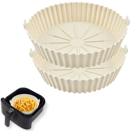 2PCS Silicone Air Fryer Baking Pan Round Household Tray Reusable Non Stick