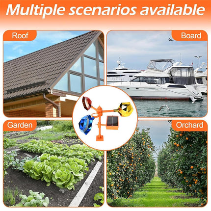 Solar Bird Repeller with 360-Degree Rotation Reflective Rainproof