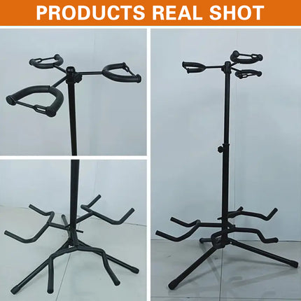2/3Head Guitar Stand with Height Adjustment Foldable Holder Guitar Stand Bass