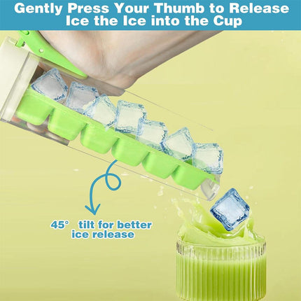 2pcs Press Ice Cube Tray 6 Grid Small Mould with Lid Ice Storage Box for Freezer