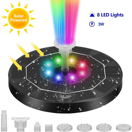 Solar Fountain Bird Bath Fountain Waterproof Auto-On for Outdoor Decoration