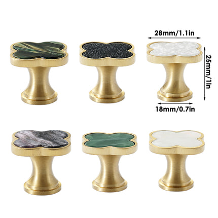 Four Leaf Clover Cabinet Handle Single Hole Vintage Pull for Drawer Door Closet