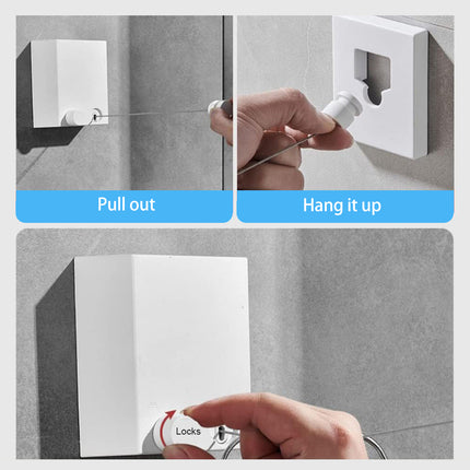 Invisible Clothesline Indoor No Drill Retractable 4.2m Space Saving High Quality