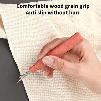 20PCS Wood Grain Seam Ripper Thread Cutter Sewing Tool With Lid Durable