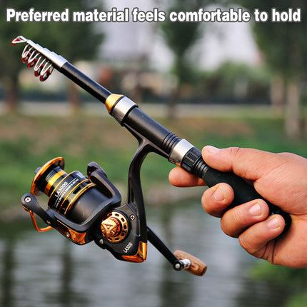 Portable Mini Fishing Rod Fishing Gear Compact Travel Rods for Outdoor Sports