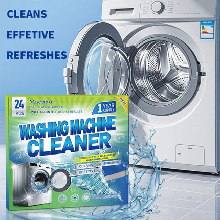 24PCS Effervescent Tablets Washing Machine Cleaner Deep Stain and Odor Removal