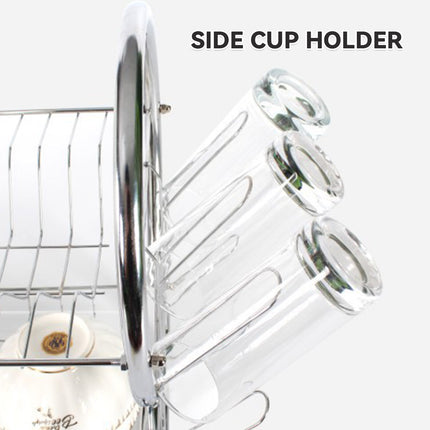 2 Tier Dish Drying Rack Kitchen Countertop Tableware Storage Organizer Holder