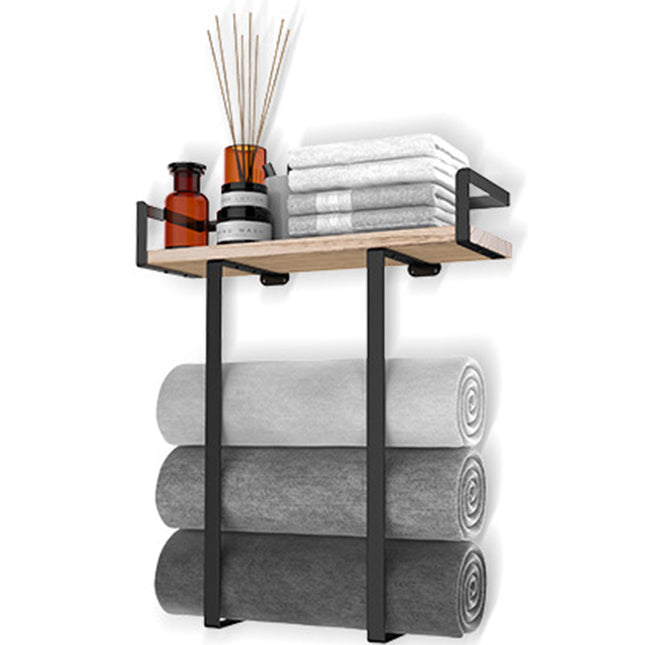 Wall Mounted Bathroom Towel Rack Storage Shelf Multifunctional Holder For Towels