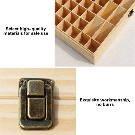74 Slot Wooden Essential Oils Storage Box 1 Tier Bottle Organizer Rack