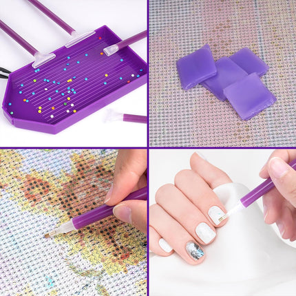 108PCS Diamond Painting Tool Set Multicolour For DIY Crafts Durable Easy To Use