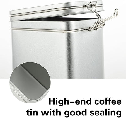 Tea Storage Canister Airtight Coffee Beans Container Iron Food Sealed Jar