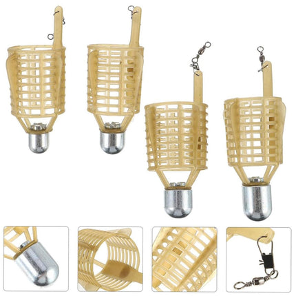 4PCS Fishing Bait Cage Nest Feeder Trap Durable Mesh Basket for Carp Fishing