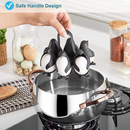 Penguin Shape Egg Holder Boil Cooker Can Hold Up To 6 Eggs Compatible Egguins