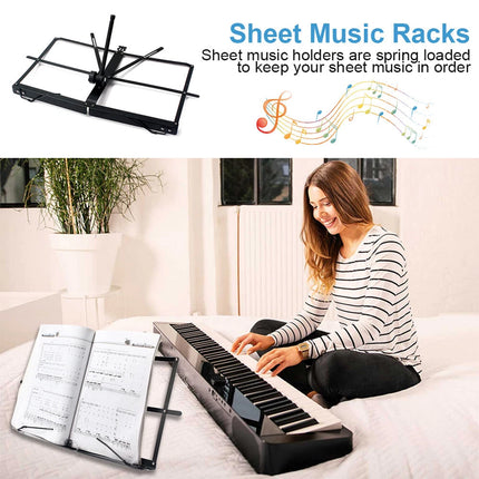 Portable Folding Music Stand Iron Desktop Book Holder Reading Sheet Rack Display