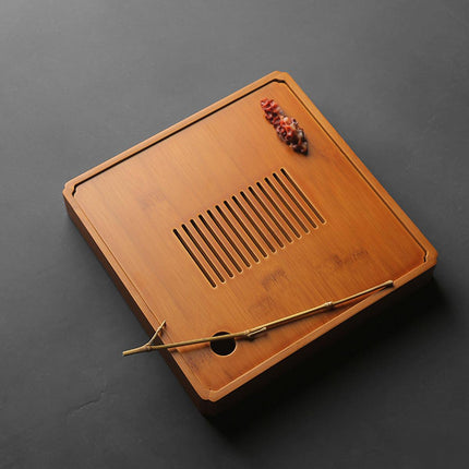 Elegant Bamboo Tea Tray Set Simple Tea Accessories Stand for Home and Office
