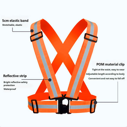 Reflective Shoulder Straps Safety High Visibility Vest for Night Running Cycling