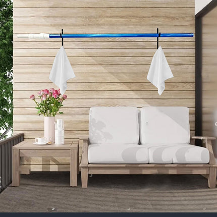 2PCS Pool Towel Hooks Punch Free Metal Double Hook Wall Mount Holder Portable