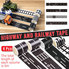 4pcs Kids DIY Road Track Traffic Tape Railway Highway Play Adhesive Tape Set