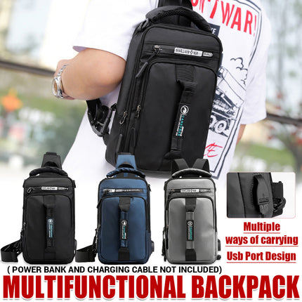 Large Capacity Multi Functional Shoulder Bag with USB Port Water Resistant