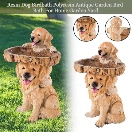 Outdoor Resin Bird Feeder Garden Ornament Tree Stump Bird Bath Decoration