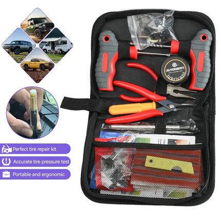 75 Piece Tubeless Tire Repair Tool Kit in Case