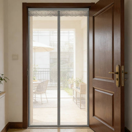 Magnetic Mosquito Mesh Door Curtain 2 Sizes Grey