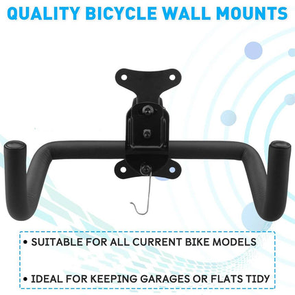 Telescopic Bike Wall Mount Double Hook Padded Frame Hanger