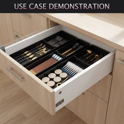 Under Cabinet Drawer Organizer Bin Silverware Utensil Holder Storage Container