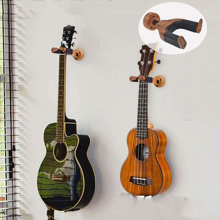Solid Wood Guitar Wall Hook Hanger Silicone Neck Cradle Acoustic Electric Bass