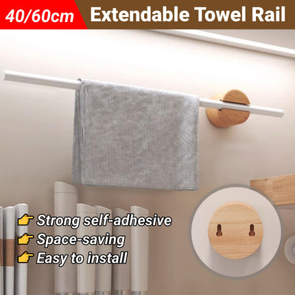 Minimalist Adjustable No-Drill Extendable Towel Rail for Bathroom Home Organizer