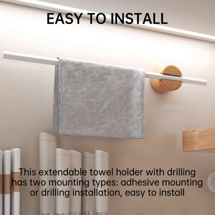 Minimalist Adjustable No-Drill Extendable Towel Rail for Bathroom Home Organizer