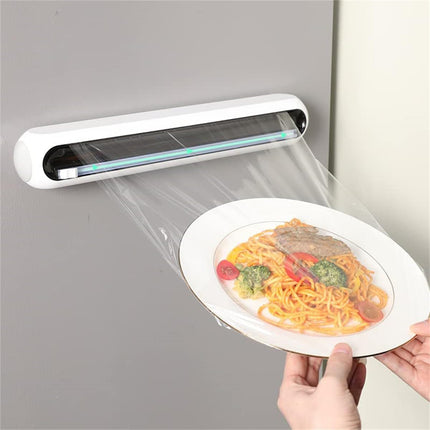 Cling Film Cutter Box Plastic Wrap Dispenser Sliding Container Fits Rolls up to 32cm